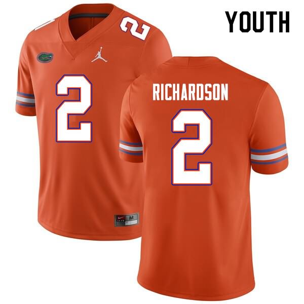 NCAA Florida Gators Anthony Richardson Youth #2 Nike Orange Stitched Authentic College Football Jersey VDE0264SJ